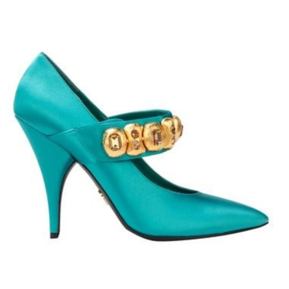 Prada Satin Pumps - In Turquoise